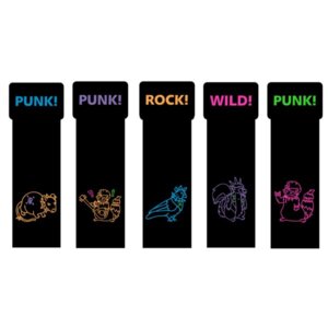 Закладки 60х180мм Черный пластик с пантонной печатью фигурная вырубка 5шт ЗП50089