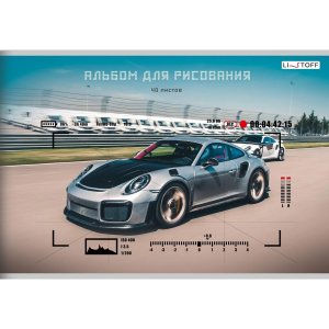 Альбом 40л Спортивная машина скрепка АЛ402558