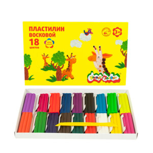 Пластилин 18цв восковой 3+ ПВКМ18