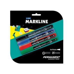 Набор маркеров перм 4шт MARKLINE 2,5-3,7мм асс P100/4color