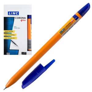 Ручка шар 0,7мм Синяя CORONA PLUS оранж кругл корп 3002N/Y/blue