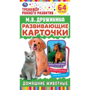 Домашние животные Развив карточки 64 карт 