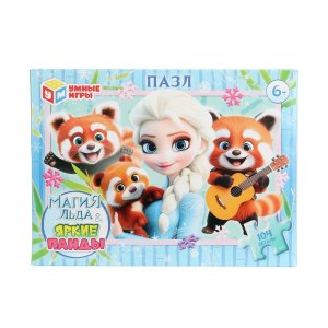 Паззл  104 Магия льда & Яркие панды 
