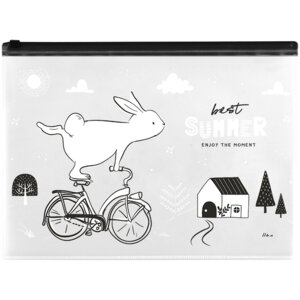 Папка конверт на молнии A4 150мкм Best summer прозр с рис MS_44827