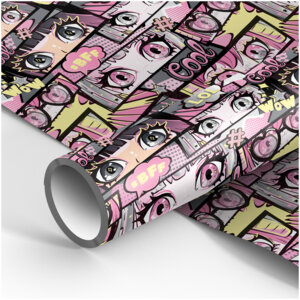 Упаковочная бумага глянц. 70*100см, MESHU "Anime girl", 80г/м2 MS_53461