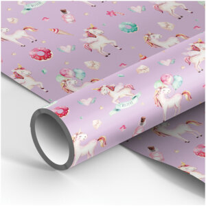 Бумага упаковочная глянцевая Единорожки 70*100см MS_53462