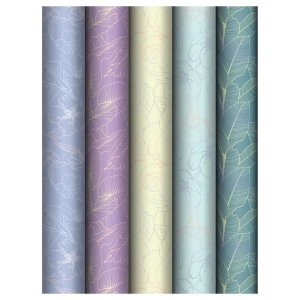 Бумага упаковочная глянц 70*100см Grace twigs 80 г/м2 асс 5 диз MS_62830