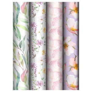 Бумага упаковочная глянц 70*100см Bouquet 80 г/м2 асс 4 диз MS_62822