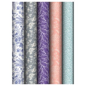Бумага упаковочная глянц 70*100см Grace pattern 80 г/м2 асс 5 диз MS_62820