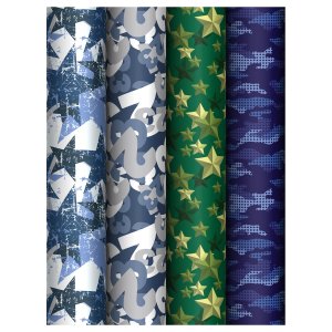 Бумага упаковочная глянц 70*100см Military 80 г/м2 асс 4 диз MS_62826