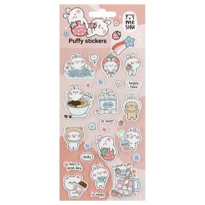 Наклейки объемные Bubble bunny 10*23см с блестками MS_57641