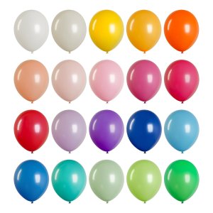 Воздушные шары 100шт М12/30см MESHU пастель 20 цветов ассорти MS_31619