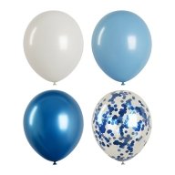 Воздушные шары 40шт М12/30см MESHU Blue 4 цвета ассорти MS_66958