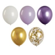 Воздушные шары 40шт М12/30см MESHU Purple 5 цветов ассорти MS_66960