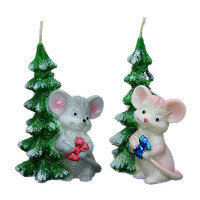 Свеча Мышка с елочкой 105*65*45мм 6320-1806