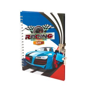 Подарочный блокнот Racing car 13*18см 46л линия гребень замочек AL10723/3