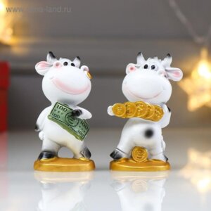 Сувенир полистоун "Бычок Рома с деньгами" МИКС 7,3х3,3х5 см   4818932