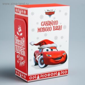 Коробка складная Сладкого Нового года Тачки 10х16х6см 4344406