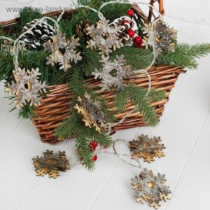 Новогодняя гирлянда Снежинки длинна 150см 3567188