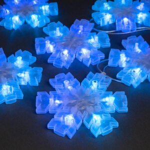 Гирлянда Нить DCR 2м с насадками Снежинка матовая 16х16см IP20 Н.С LED-36-220V Синий 5148898