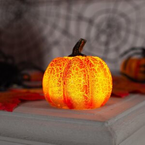 Фигура световая Тыква маленькая 7х6см на батарейках Т/БЕЛЫЙ 4833486