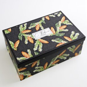 Коробка подарочная Новогодний лес 32.5×20×12.5см 6906882