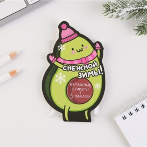 Набор бумажные стикеры 20л +5 наклеек Снежной зимы 6942237