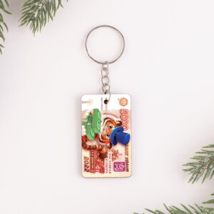 Брелок деревянный Счастливая купюра 5х3см 7061384