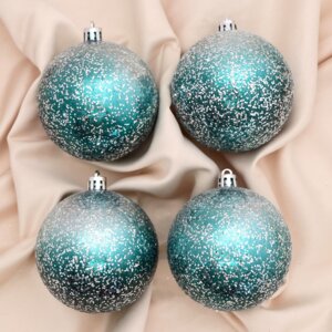 Набор шаров пластик  8см 4шт Джейн космос Изумруд 6490376