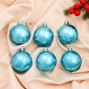 Набор шаров пластик  5см 6шт Северина Голубой 6536797