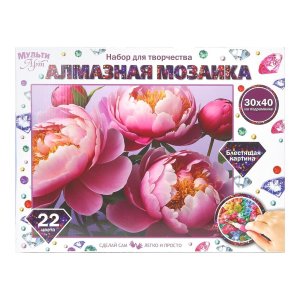 Алмазная мозаика Пионы 30*40 AM30X40-131145