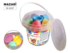 Мелки асфальтовые  6цв 12шт в ведёрке M-16337