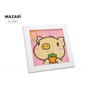 Алмазная мозаика Поросенок 15 х 15 см полная выкладка дерев рамка в компл M-10447*