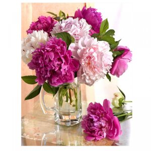 Алмазная мозаика Пионы 25х30 см M-11490