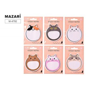 Блок для записи с липким слоем Котики 7.5x8.0см 30л M-4792