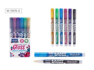Набор маркеров красок 6цв GLOSS металлик M-15076- 6*