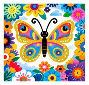 Алмазная мозаика БАБОЧКА 30х30 см полн выкладка на подрам M-12197