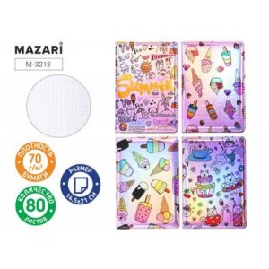 Блокнот 80л клетка 14.5 х 21см мягкая объемная обложка M-3213