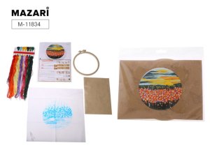 Набор для вышивания гладью 15 х 15 см в асс 8 дизайнов M-11834