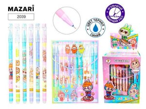 Набор ручек гелевых со стираемыми чернилами ЗУБАСТИК, 12 шт, СИНИЕ, игольчатый пиш. узел 0.5мм, терм