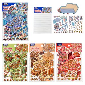 Наклейки РУМБОКС АВТОБУС 13.1*19,6 см 1 локация 2 листа с накл 4 дизайна в ассорт M-20512