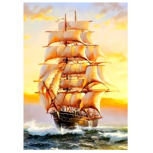 Алмазная мозаика с мольбертом КОРАБЛЬ 21х25см M-12301