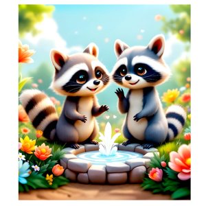 Алмазная мозаика с мольбертом ЕНОТЫ 21х25см M-12365