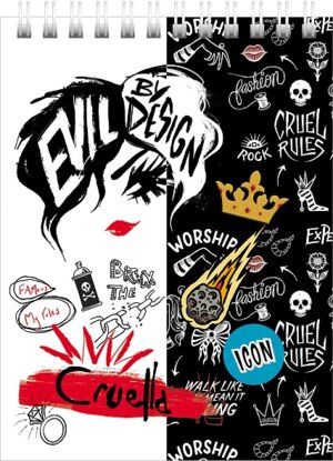 Блокнот 40л А6 Клетка Круэлла на гребне 40Б6В1гр