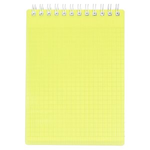 Блокнот 80л А6 Клетка LINE NEON Желтый Пластик обл на гребне 80Б6В1гр_03037
