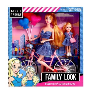 Кукла с дочкой Family Look на велосипеде джинс SL-05536 6534538