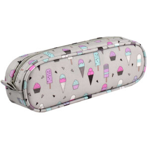 Пенал школьный МОРОЖЕНОЕ 19,5х6х4см нейлон молния 53921/ 25
