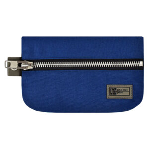 Пенал школьный СИНИЙ 19.5x11x2.2 см, хлопчатобумажная ткань, молния, 3982/25