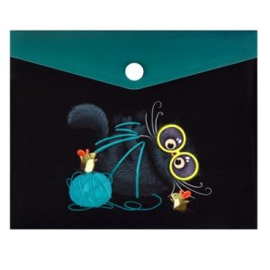 Папка на кнопке А6 17х14см Кот и Мышки пласт 59363