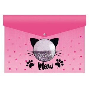 Папка на кнопке А4 Кот 32,5х23,5x4см полипроп пласт 50961